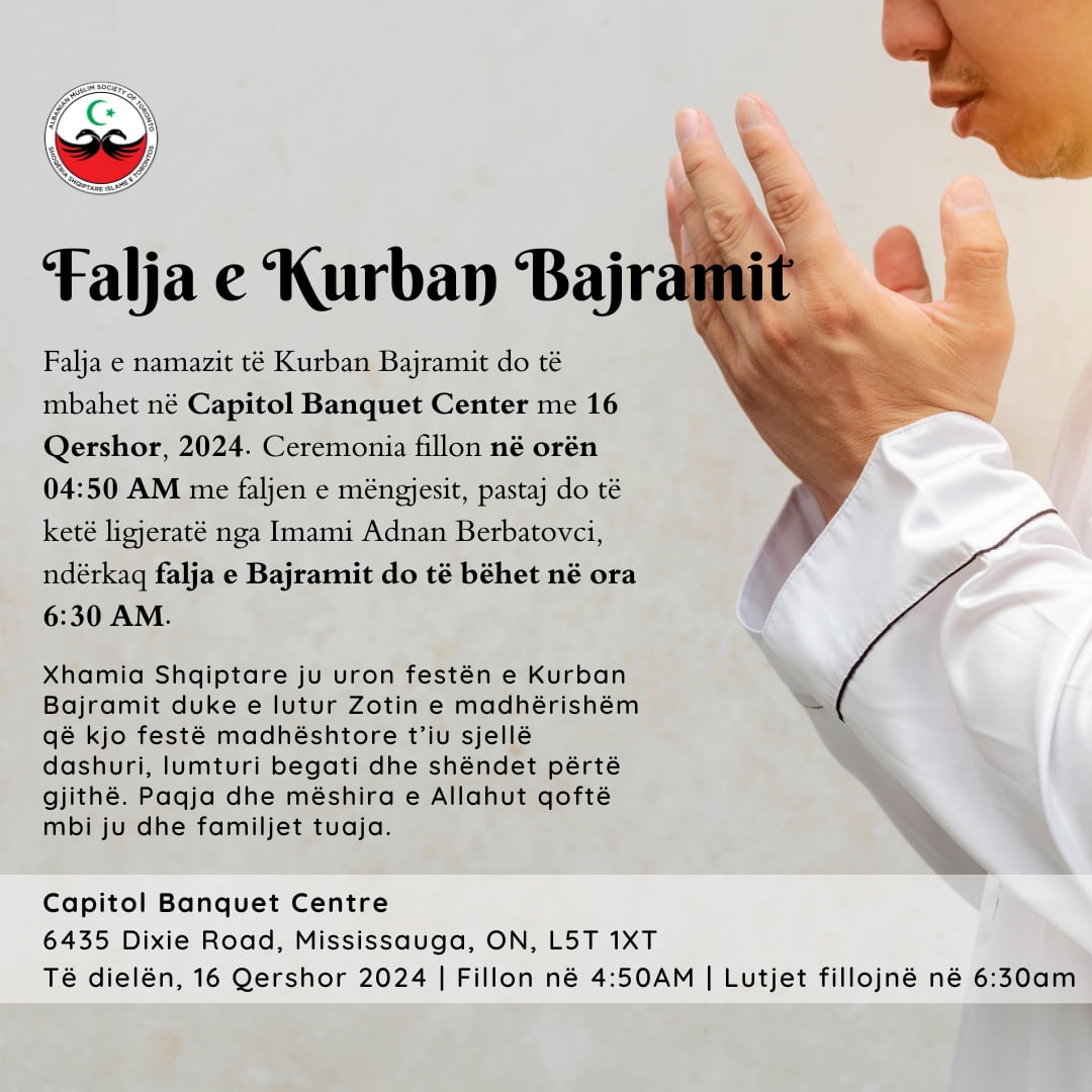 Falja E Kurban Bajramit Eid Al Adha Prayer Sunday June 16th 2024   Eid Al Adha Prayer 2024 Albanian 