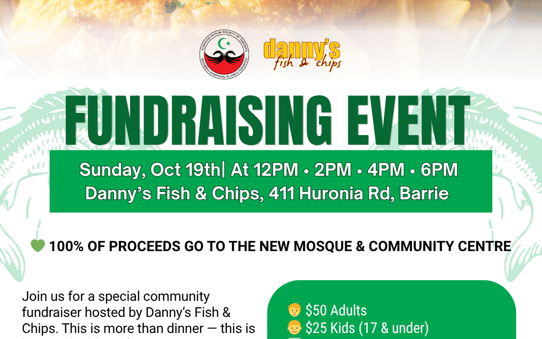 Fundraising Event at Danny’s Fish & Chips – 100% of Proceeds to the New Mosque and Community Centre