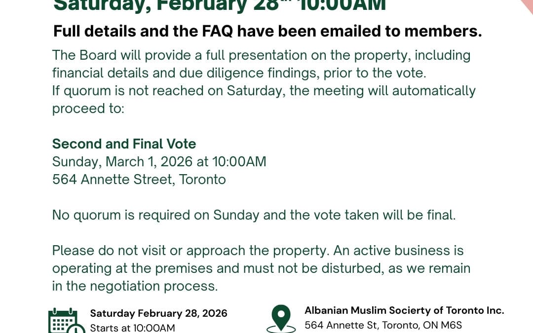 Extraordinary General Meeting and Vote on Proposed Property Purchase